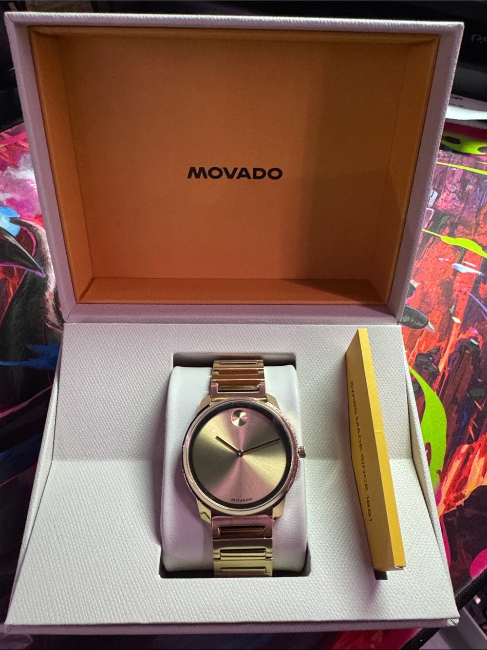 Movado Gold Tone Minimalist Bracelet Watch